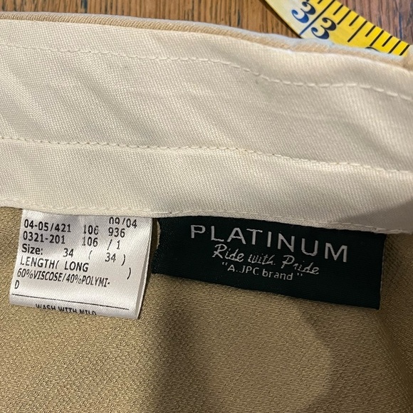 PLATINUM RIDE WITH PRIDE - Ladies Riding Breeches Size 34 (Long - Picture 3 of 12